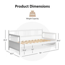 Load image into Gallery viewer, Twin size 2-in-1 Wood Daybed Frame Sofa Bed in White Finish