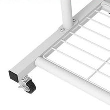Load image into Gallery viewer, White Modern Garment Rack Clothes Hanging Rod with Lockable Wheels