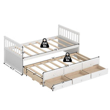 Load image into Gallery viewer, Twin Captains Bed with Pull Out Trundle and Storage Drawers in White Wood Finish