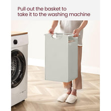 Load image into Gallery viewer, 2-Basket Laundry Hamper Sorter White Frame Removable Bags and Top Storage Shelf