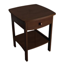 Load image into Gallery viewer, Walnut Finish Accent Table Nightstand with One Drawer