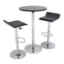 Load image into Gallery viewer, Set of 2 Modern Air-Lift Adjustable Bar Stools with Black Seat