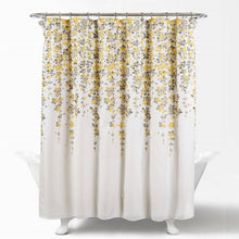 Load image into Gallery viewer, 72-inch Off-White Beige Cream Yellow Grey Floral Vines Flowers Shower Curtain