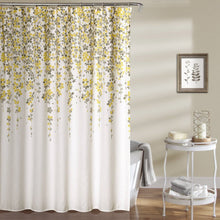 Load image into Gallery viewer, 72-inch Off-White Beige Cream Yellow Grey Floral Vines Flowers Shower Curtain