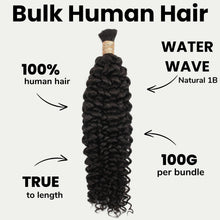 Load image into Gallery viewer, Water Wave Bulk 100% Human Braiding Hair
