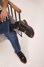 Load image into Gallery viewer, The Rialto Black &amp; Red Patent Leather Men Sneaker