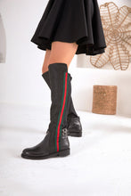 Load image into Gallery viewer, The Gallant Black Leather Knee-High Boot