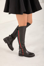 Load image into Gallery viewer, The Gallant Black Leather Knee-High Boot