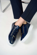 Load image into Gallery viewer, The Dublin Blue Leather Men Sneaker