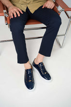 Load image into Gallery viewer, The Dublin Blue Leather Men Sneaker