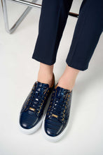 Load image into Gallery viewer, The Dublin Blue Leather Men Sneaker
