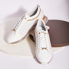 Load image into Gallery viewer, The Cenova White &amp; Gold Leather Men Sneaker