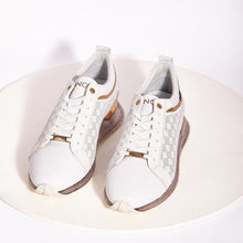 Load image into Gallery viewer, The Cenova White &amp; Gold Leather Men Sneaker