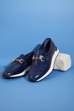 Load image into Gallery viewer, The Padova Navy Blue Leather Men Sneaker
