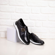 Load image into Gallery viewer, The Torino Black Leather Men Sneaker