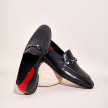 Load image into Gallery viewer, The Maratea Black Leather shoe Bit Loafer Men  Shoe