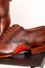 Load image into Gallery viewer, The Draco Handmade Tan Semi Brogue Oxford Men Shoe