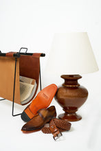 Load image into Gallery viewer, The Rolls  Woven Tan Leather Single Monk Strap  Handmade Men Shoe