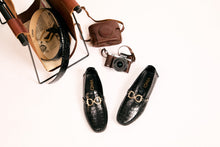 Load image into Gallery viewer, The Pisa Black Leather Bit Drive Loafer Men Shoe