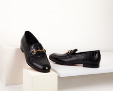 Load image into Gallery viewer, The Monaco Black Leather Men Shoe Bit Loafer