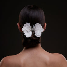 Load image into Gallery viewer, White Butterfly Flower Hair Comb