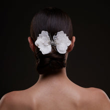 Load image into Gallery viewer, White Butterfly Flower Hair Comb