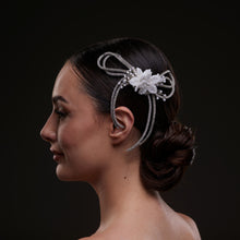 Load image into Gallery viewer, White Crystal &amp; Pearl  Hair Comb