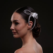 Load image into Gallery viewer, White Crystal &amp; Pearl  Hair Comb