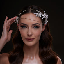Load image into Gallery viewer, White Floral Bridal Hair Band