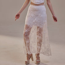 Load image into Gallery viewer, White Lace A-Line Skirt – Long Sheer Full Skirt