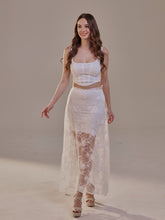 Load image into Gallery viewer, White Lace A-Line Skirt – Long Sheer Full Skirt