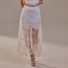 Load image into Gallery viewer, White Lace A-Line Skirt – Long Sheer Full Skirt