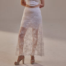 Load image into Gallery viewer, White Lace A-Line Skirt – Long Sheer Full Skirt
