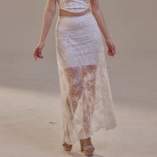 Load image into Gallery viewer, White Lace A-Line Skirt – Long Sheer Full Skirt