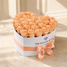Load image into Gallery viewer, Heart White Box | Peach Roses