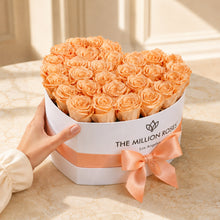 Load image into Gallery viewer, Heart White Box | Peach Roses