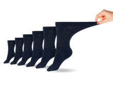 Load image into Gallery viewer, Women's Cotton Diabetic Crew Socks (6 Pair)