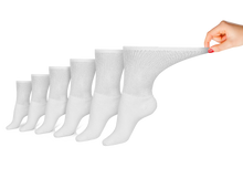 Load image into Gallery viewer, Women's Cotton Diabetic Crew Socks (6 Pair)