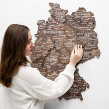 Load image into Gallery viewer, 3D Germany Wooden Map Dark Walnut