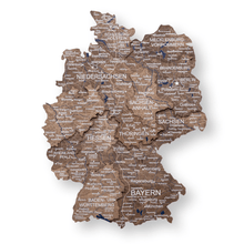 Load image into Gallery viewer, 3D Germany Wooden Map Dark Walnut
