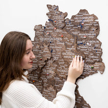 Load image into Gallery viewer, 3D Germany Wooden Map Dark Walnut