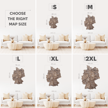 Load image into Gallery viewer, 3D Germany Wooden Map Dark Walnut