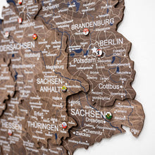 Load image into Gallery viewer, 3D Germany Wooden Map Dark Walnut