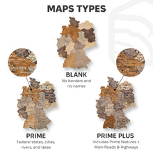 Load image into Gallery viewer, 3D Germany Wooden Map Multicolor