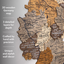 Load image into Gallery viewer, 3D Germany Wooden Map Multicolor