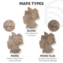 Load image into Gallery viewer, 3D Germany Wooden Map Terra
