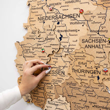 Load image into Gallery viewer, 3D Germany Wooden Map Gold