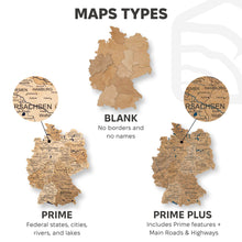 Load image into Gallery viewer, 3D Germany Wooden Map Gold
