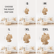 Load image into Gallery viewer, 3D Germany Wooden Map Gold