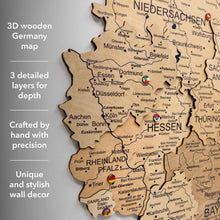 Load image into Gallery viewer, 3D Germany Wooden Map Gold